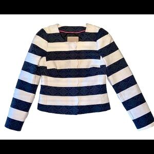 Banana Republic Luxury Blazer Women's Navy Blue and White Size 2 Formal/Business